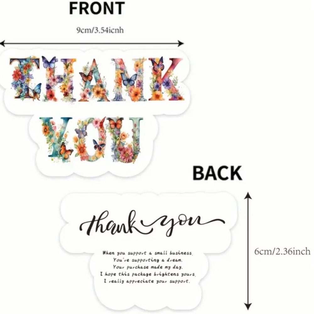 Vibrant Floral Thank You Cards Set of 50 - Picture 3 of 4
